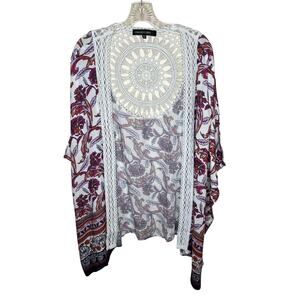 Colleen Lopez Floral Crochet Knit Cardigan XS/S